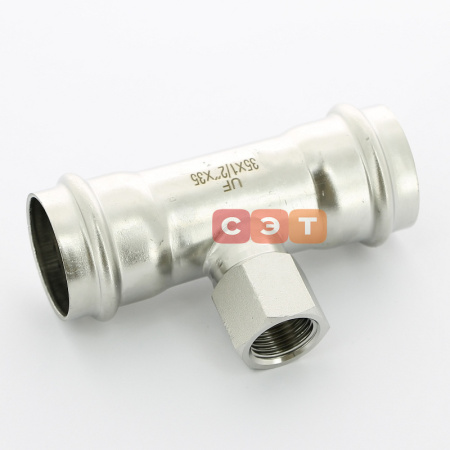Тройник с ВР пресс нержавеющий  35х1/2"х35  UniFitt